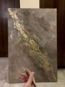 Golden Path – Handmade Textured Painting in Elegant Shades