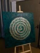 The 4 Quls – Gold Calligraphy on Green Canvas