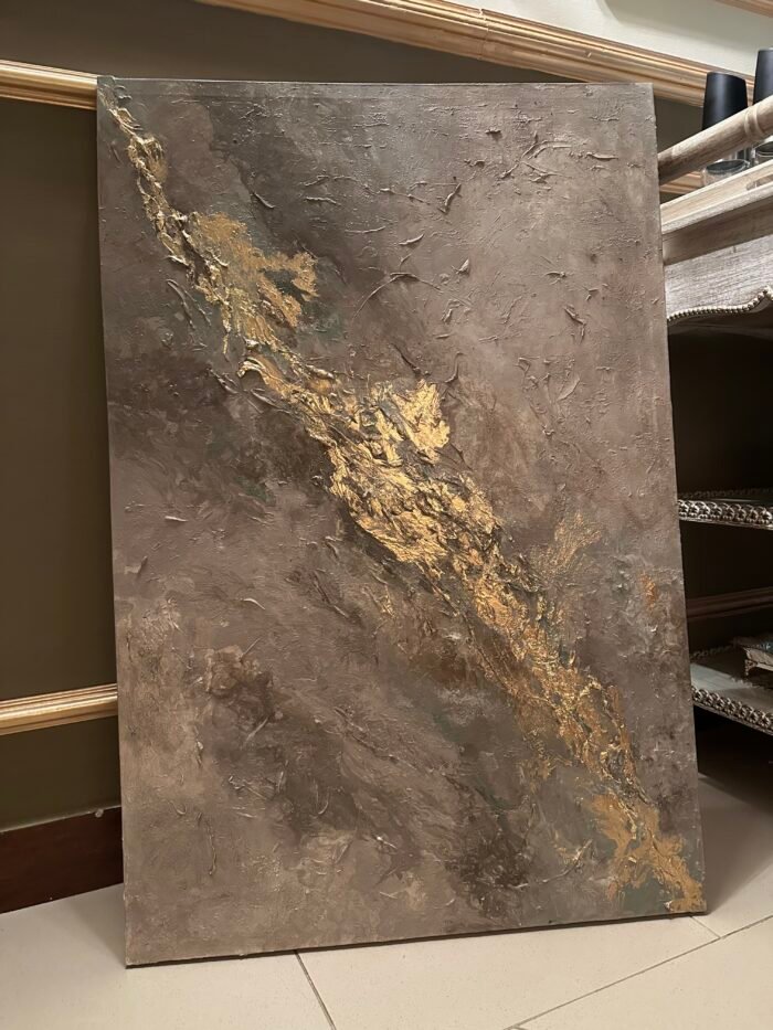 Golden Path – Handmade Textured Painting in Elegant Shades - Image 6