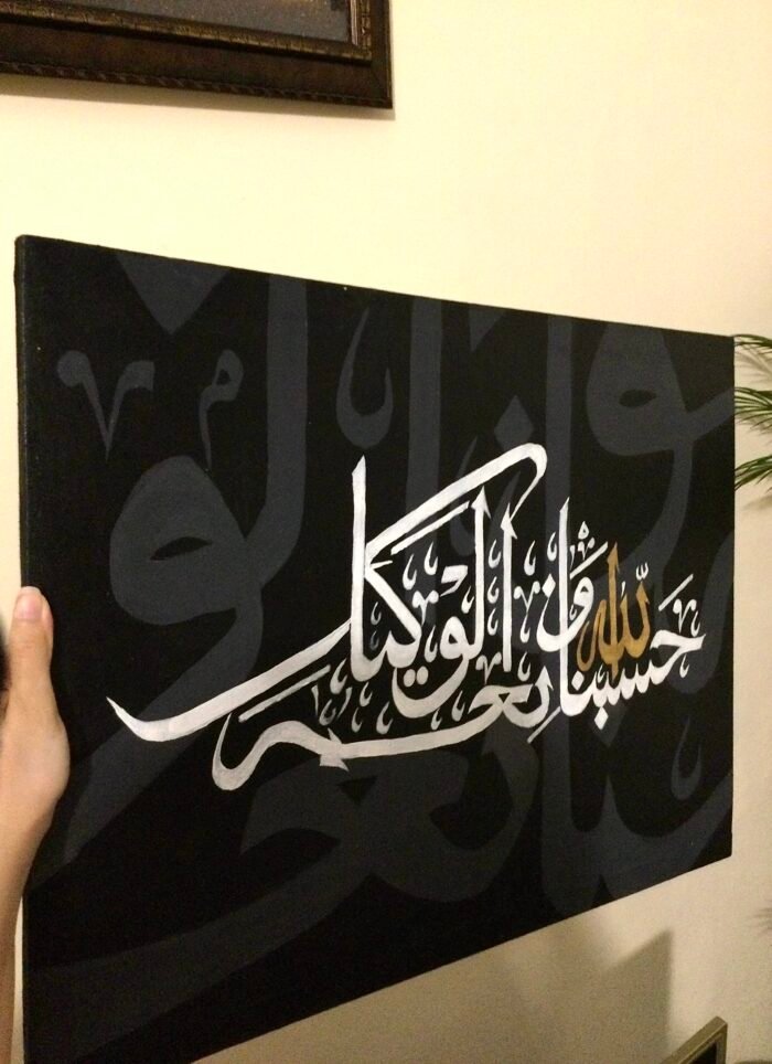 Handmade Acrylic Painting with Elegant Gold Leaf Detailing - Image 2