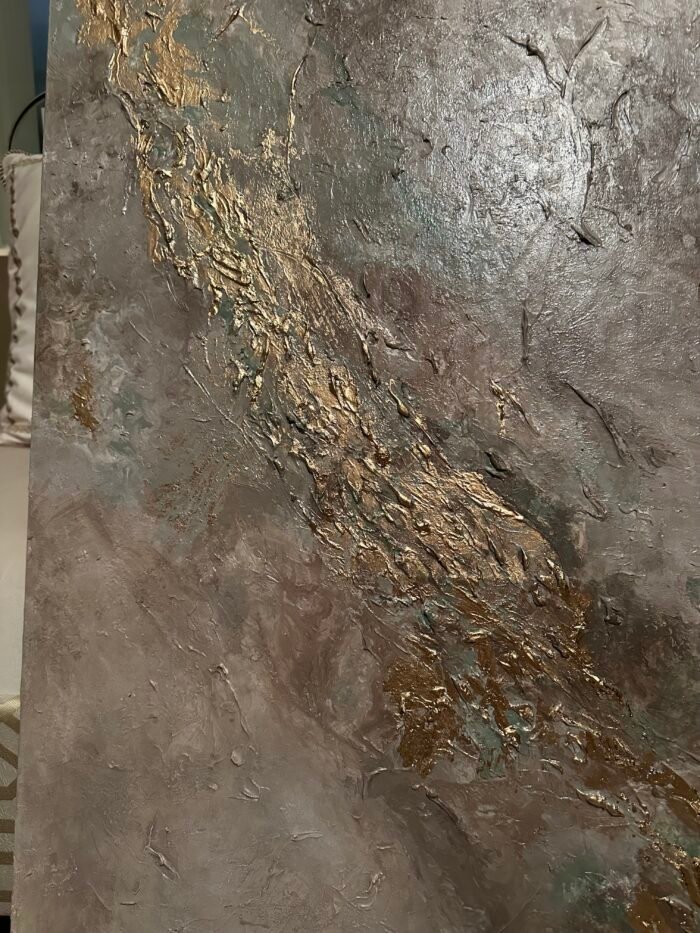Golden Path – Handmade Textured Painting in Elegant Shades - Image 5